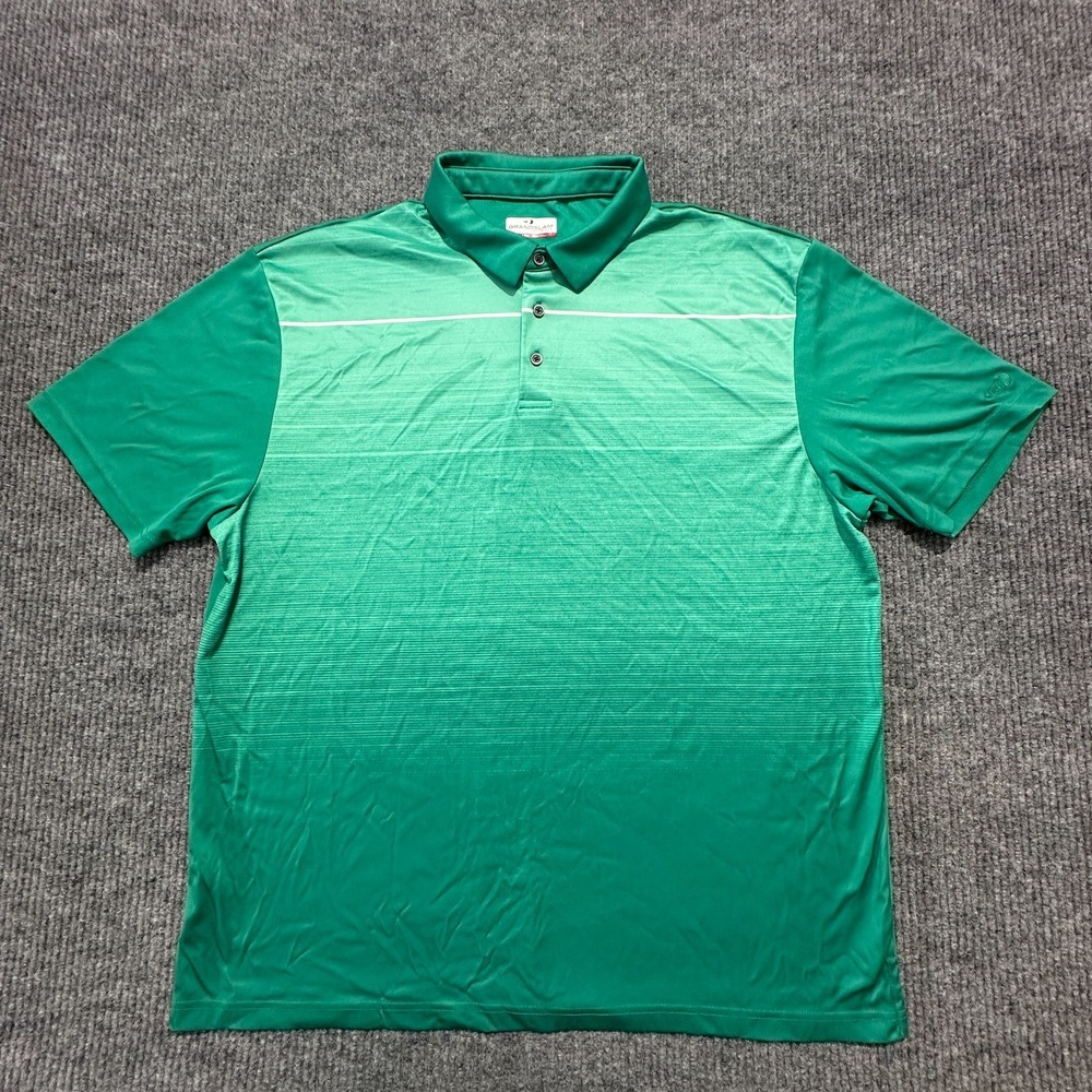 Grand Slam Performance Mens Polo Shirt Size‎ XXL Green Outdoor Short Sleeve